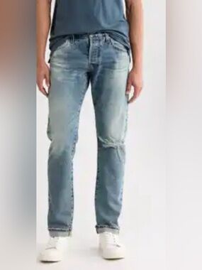 Ag Adriano Goldschmied Light Blue Slim Straight Jeans